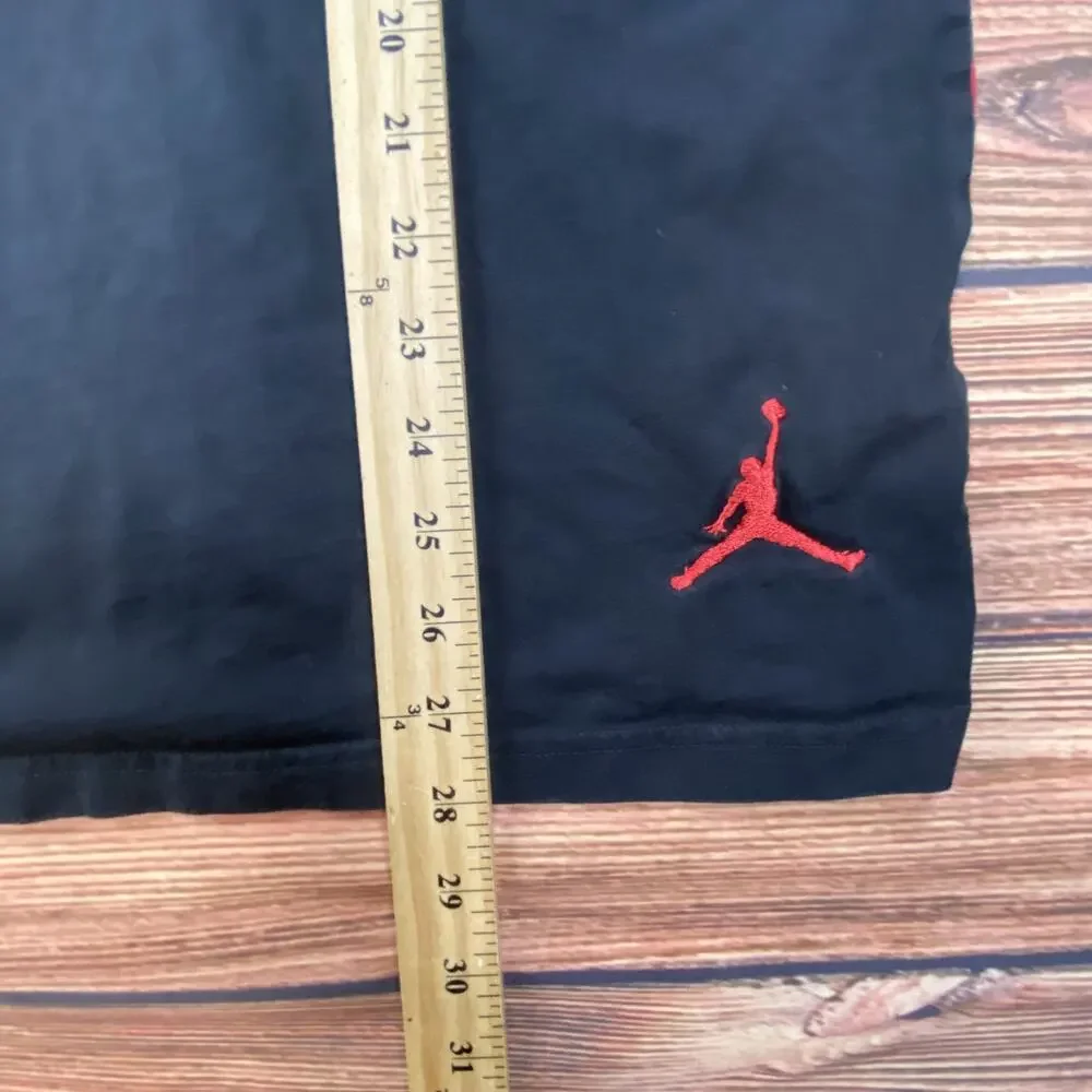 Y2k Nike Air Jordan Shirt Mens XL Black Red Jumpman All Over Print T Shirt